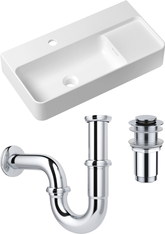 Комплект Накладная раковина Lavinia Boho Bathroom Sink Slim 33311011 + Донный клапан Wellsee Drainage System 182134000 хром + Сифон 182102000 хром