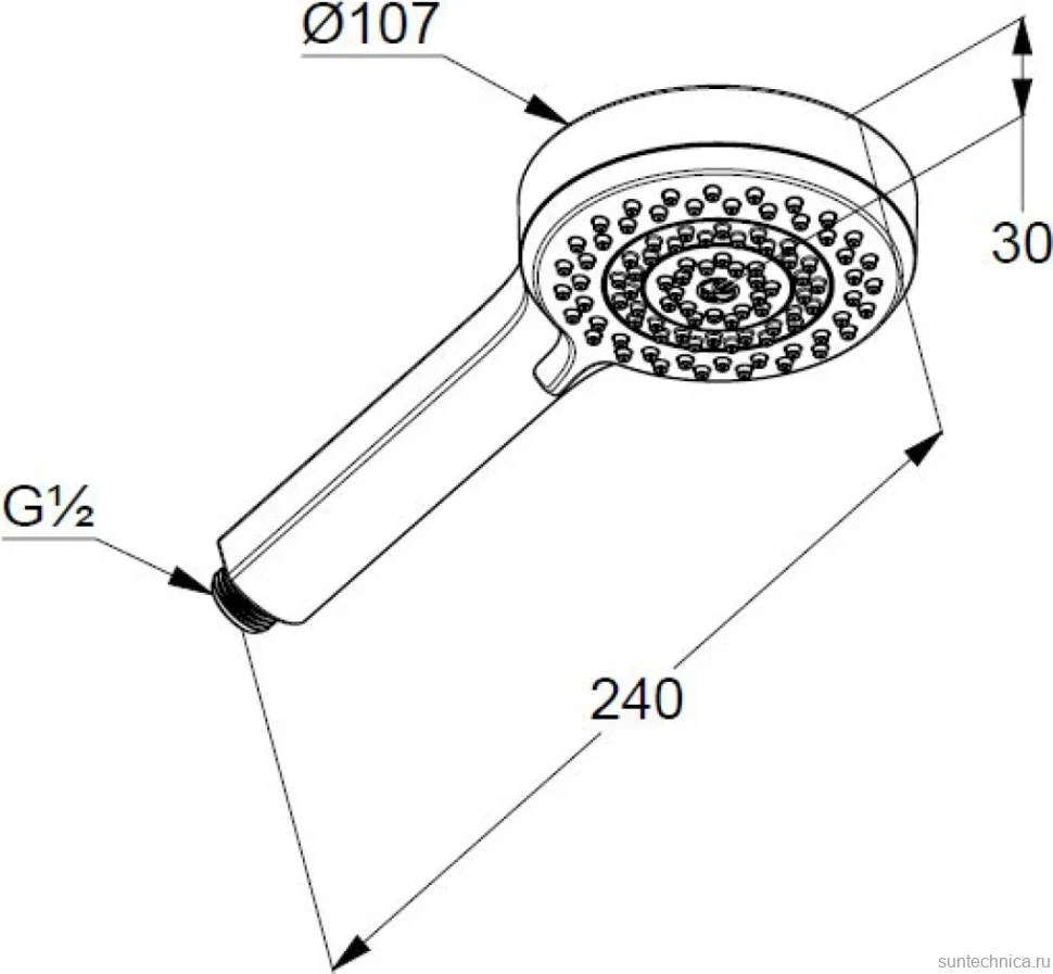 Душевая лейка Kludi DIVE S 3S 6883039-00 черный матовый
