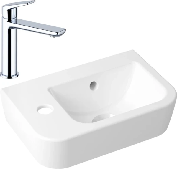 Комплект Раковина маленькая Lavinia Boho One 33310001L + Смеситель Wellsee ICON! for life 182301000 хром