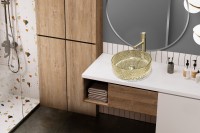 Накладная раковина Abber Glas AK2301GG 40 золото, круглая