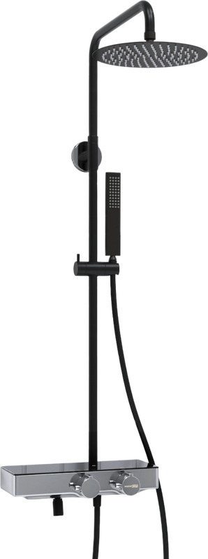 Душевая стойка Wasserkraft Abens 2000 A114.258.218.CB Thermo с термостатом, черная