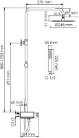 Душевая стойка Wasserkraft Abens 2000 A114.258.218.CB Thermo с термостатом, черная