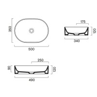 Накладная раковина Catalano Zero 0122500001 50 глянцевая белая, овальная