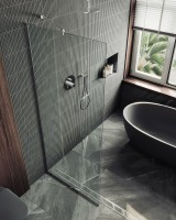 Душевая перегородка Maybahglass MGD-689-5у 89 см, профиль хром матовый, стекло прозрачное
