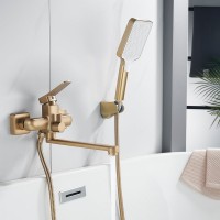 Смеситель с длинным изливом для ванны Shevanik S9922G золотой сатин Смеситель с длинным изливом для ванны Shevanik S9922G золотой сатин