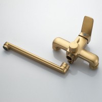 Смеситель с длинным изливом для ванны Shevanik S9922G золотой сатин Смеситель с длинным изливом для ванны Shevanik S9922G золотой сатин