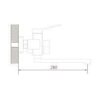 Смеситель с длинным изливом для ванны Shevanik S9922G золотой сатин Смеситель с длинным изливом для ванны Shevanik S9922G золотой сатин