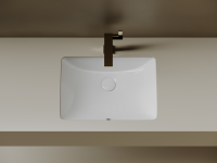 Раковина встраиваемая снизу Ceramicanova Era CN15001 52 глянцевая белая, прямоугольная