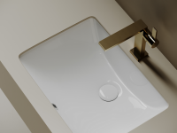 Раковина встраиваемая снизу Ceramicanova Era CN15001 52 глянцевая белая, прямоугольная