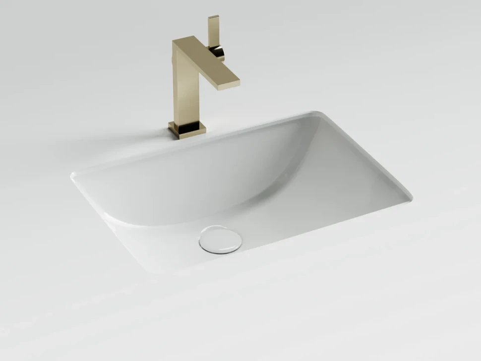 Раковина встраиваемая снизу Ceramicanova Era CN15001 52 глянцевая белая, прямоугольная