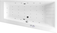Акриловая ванна Excellent Sfera Slim Sfera Slim WAEX.SFP17S.NANO 170x100 см, угловая, правая, встраиваемая, с гидромассажем, белая, асимметричная, со сливом-переливом