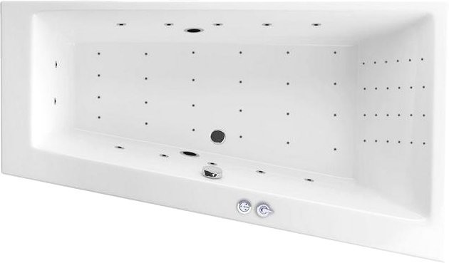 Акриловая ванна Excellent Sfera Slim Sfera Slim WAEX.SFP17S.NANO 170x100 см, угловая, правая, встраиваемая, с гидромассажем, белая, асимметричная, со сливом-переливом