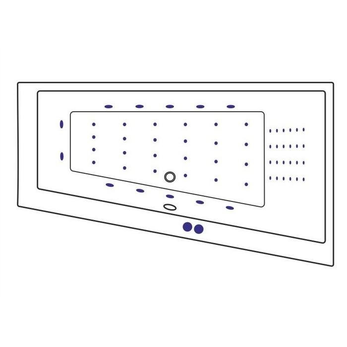 Акриловая ванна Excellent Sfera Slim Sfera Slim WAEX.SFP17S.NANO 170x100 см, угловая, правая, встраиваемая, с гидромассажем, белая, асимметричная, со сливом-переливом