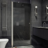 Душевая дверь в нишу Maybahglass MGD-807-5 80 см, профиль хром матовый, стекло графит матовое