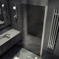 Душевая дверь в нишу Maybahglass MGD-807-5 80 см, профиль хром матовый, стекло графит матовое