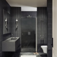 Душевая дверь в нишу Maybahglass MGD-807-5 80 см, профиль хром матовый, стекло графит матовое