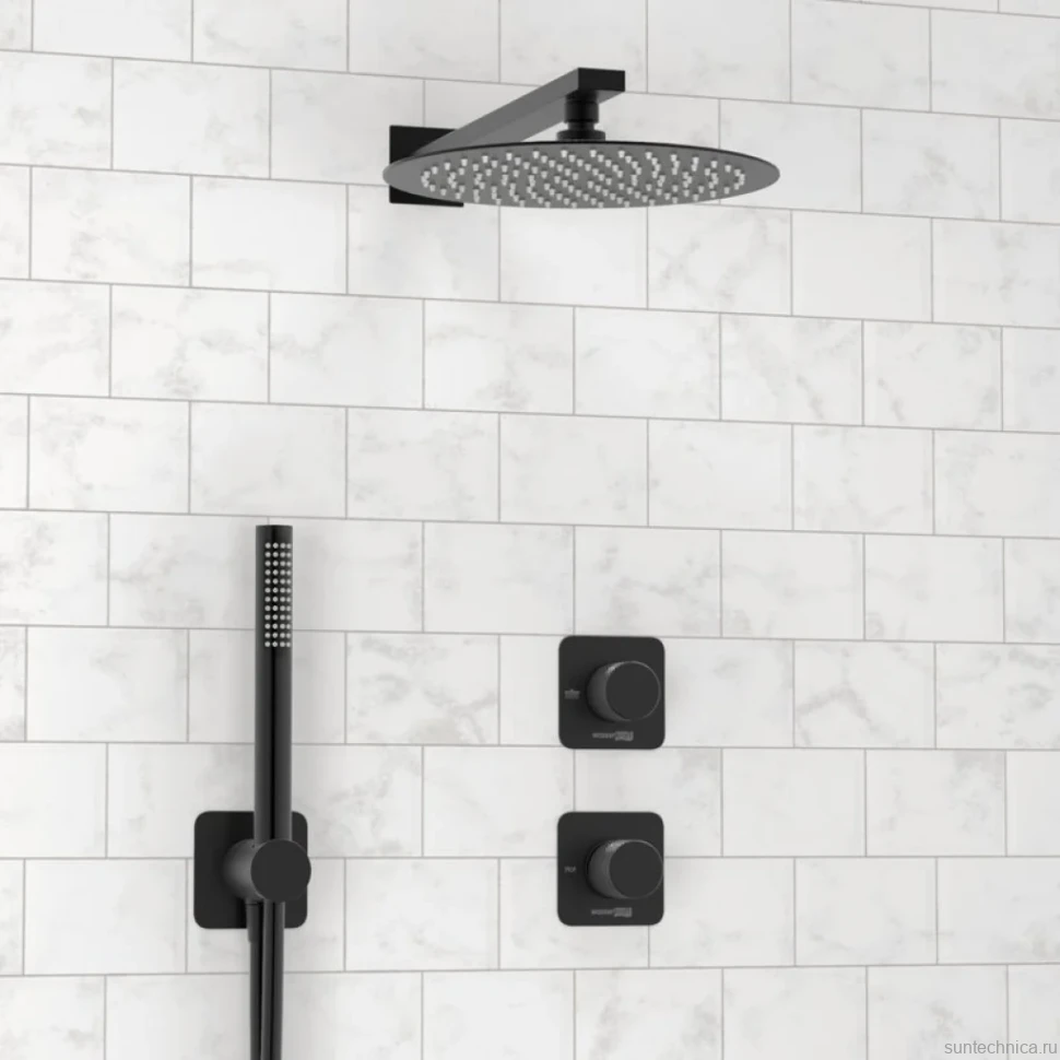 Душевой комплект Wasserkraft Fulda A5251.299.219.258.302.242.217 С ВНУТРЕННЕЙ ЧАСТЬЮ, черный