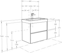 Тумба с раковиной AQUATON Сканди 70 дуб верона