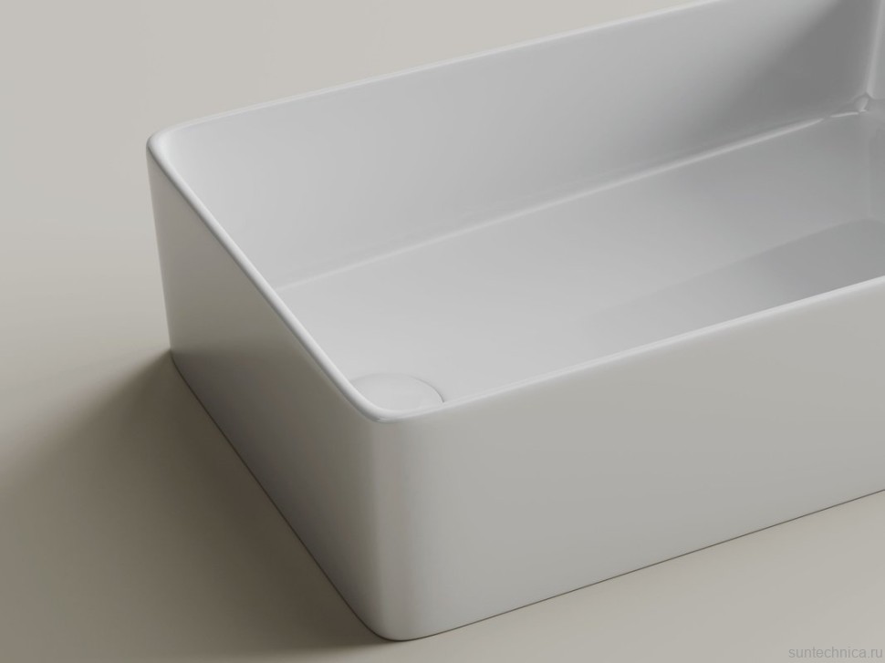 Раковина накладная Ceramicanova Element со смещенным сливом, 485x305x135, белый, CN5050