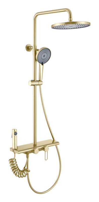 Душевая стойка Olive'S Kabrera 37294KBG с гигиеническим душем, золото
