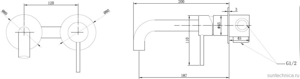 Смеситель для раковины Abber Wasser Kreis AF8112NG С ВНУТРЕННЕЙ ЧАСТЬЮ, никель