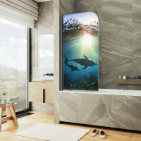 Шторка на ванну Maybahglass MGV-929-ФП004-6 70 см, профиль черный