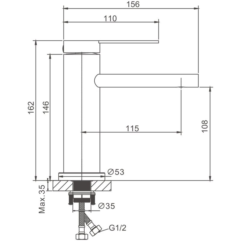 Смеситель для раковины BELZ B813 B10813-7 черный