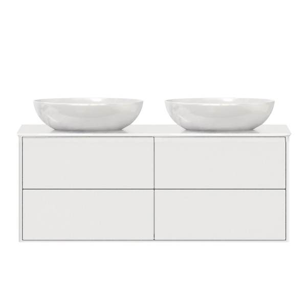 Тумба с раковиной Belux Джаз 130 подвесная, белая глянцевая, раковина Турин 61