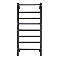 Полотенцесушитель электрический Comfysan Puro EC-8 80x45 см, скрытое подключение справа, слева, матовый черный, лесенка, из стали, с полкой
