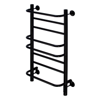 Полотенцесушитель электрический Comfysan Puro EC-8 80x45 см, скрытое подключение справа, слева, матовый черный, лесенка, из стали, с полкой