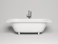 Ванна из искусственного камня Salini Ornella Axis S-Stone 180x80 см, встраиваемая, матовая белая, на ножках