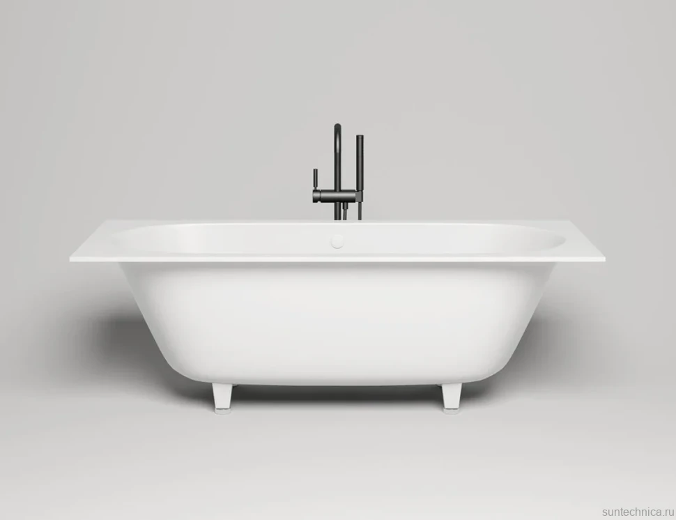 Ванна из искусственного камня Salini Ornella Axis S-Stone 180x80 см, встраиваемая, матовая белая, на ножках