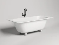 Ванна из искусственного камня Salini Ornella Axis S-Stone 180x80 см, встраиваемая, матовая белая, на ножках