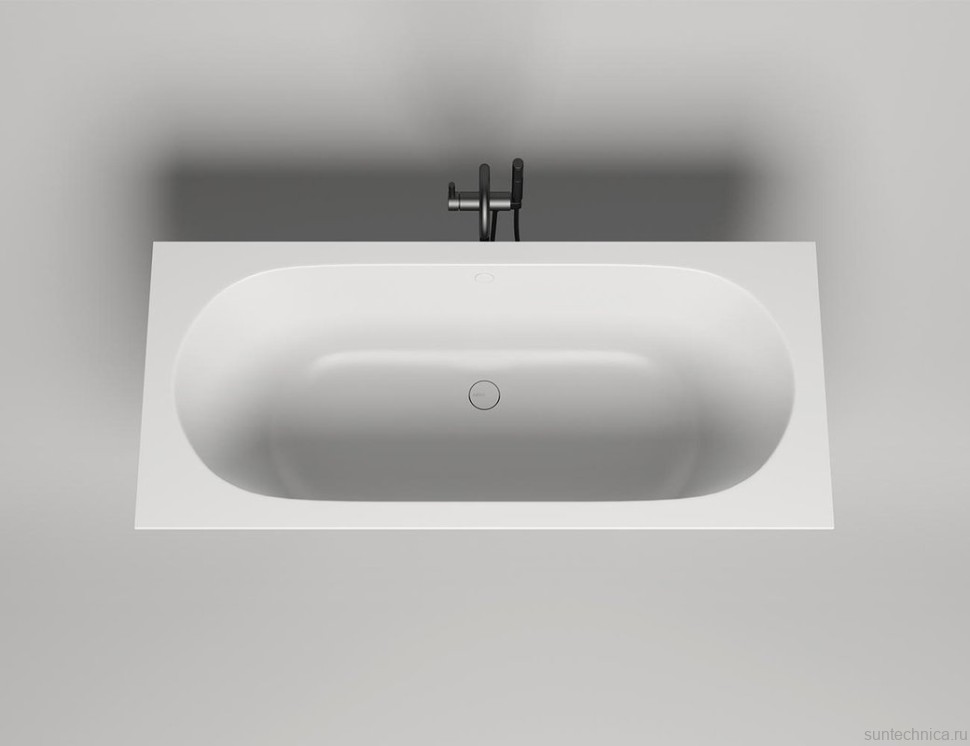 Ванна из искусственного камня Salini Ornella Axis S-Stone 180x80 см, встраиваемая, матовая белая, на ножках