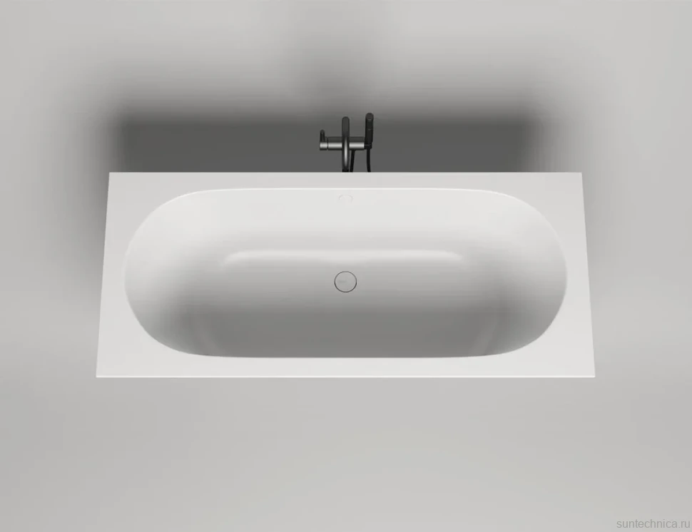 Ванна из искусственного камня Salini Ornella Axis S-Stone 180x80 см, встраиваемая, матовая белая, на ножках
