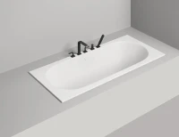 Ванна из искусственного камня Salini Ornella Axis S-Stone 180x80 см, встраиваемая, матовая белая, на ножках