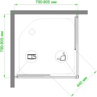 Душевой уголок Royal Bath HPD RB 80 HPD-T 80x80