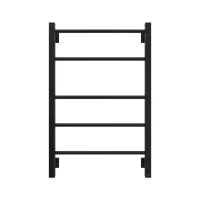 Полотенцесушитель электрический Grota Costa 530х800 RAL9005 EL 80x55 см, подключение справа, слева, скрытое подключение справа, матовый черный, лесенка, из стали