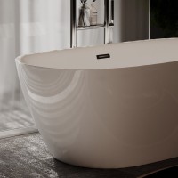 Акриловая ванна Sancos Fusion FB03 170x80 см, отдельностоящая, белая, овальная, с каркасом, со сливом-переливом