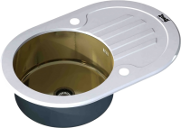 Мойка кухонная Zorg Inox Glass GL-7851-OV-WHITE-BRONZE белое стекло