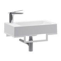 Консоль с раковиной Belux Темпо 50 R подвесная, цвет консоли белый, сифон круглый, хром