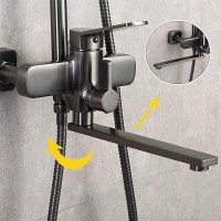 Душевая стойка Frap H62 F2462-9 оружейная сталь