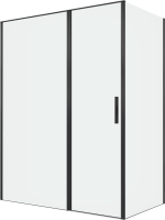 Душевой уголок Allen Brau Priority 160x80, профиль черный браш, стекло прозрачное