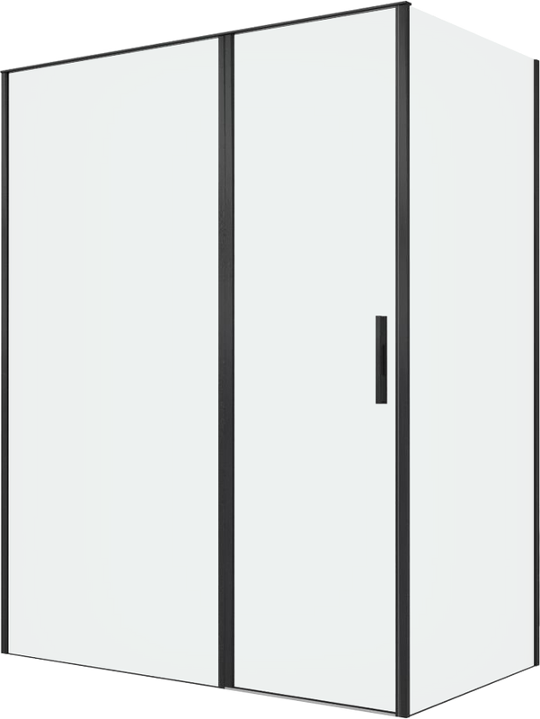 Душевой уголок Allen Brau Priority 160x80, профиль черный браш, стекло прозрачное