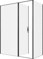 Душевой уголок Allen Brau Priority 160x80, профиль черный браш, стекло прозрачное