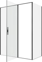 Душевой уголок Allen Brau Priority 160x80, профиль черный браш, стекло прозрачное