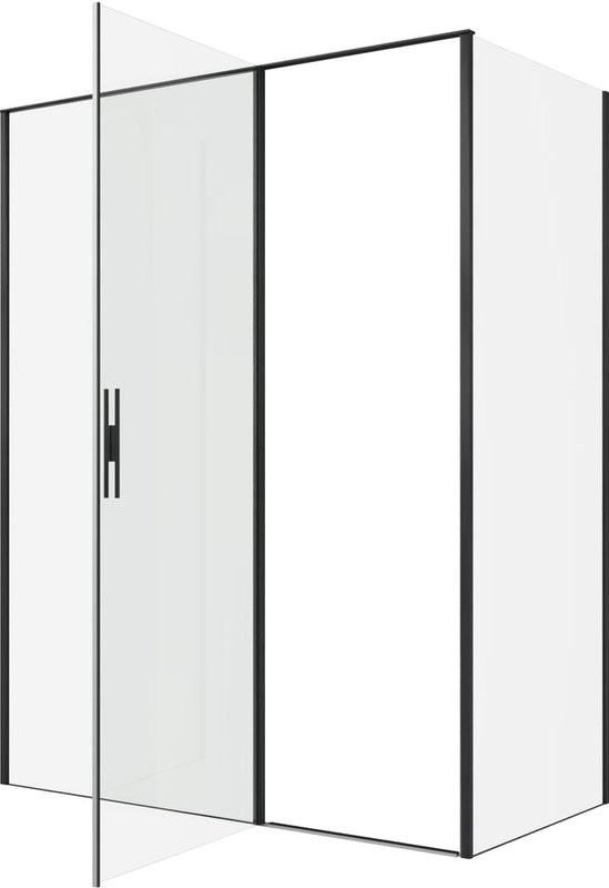 Душевой уголок Allen Brau Priority 160x80, профиль черный браш, стекло прозрачное