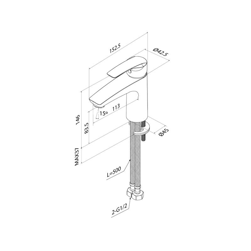 Смеситель для раковины IDDIS Ray RAYBL00i01K черный матовый