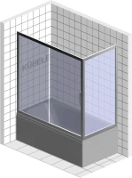 Шторка на ванну Kubele DE019 PR-CLN-MT 170х75 см, профиль матовый хром