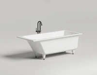 Ванна из искусственного камня Salini Cascata S-Sense 170x75 см, встраиваемая, белая, на ножках